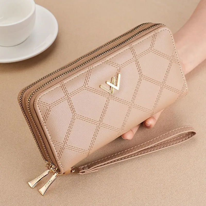 Women's Wallets 2025 Long Zip Double Layer Quilted Fashion Clutch - 2